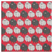 白い羊、黒い羊の生地 ファブリック (見本)