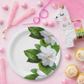 白い美しいクチナシの花 ペーパープレート (パーティー)