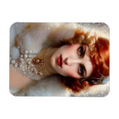 白い美しい女性 マグネット (横)