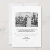 白い美モダンしい書道の結婚写真 サンキューカード (裏面)