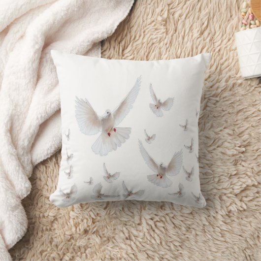 白い美術の白い平和 クッション (ブランケット)