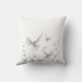 白い美術の白い平和 クッション (裏面)