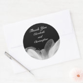 白い羽ありがとうステッカー ラウンドシール (封筒)