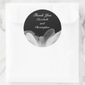 白い羽ありがとうステッカー ラウンドシール (バッグ)