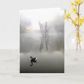 "白い羽を持つ黒いスワン" カード (黄色い花)