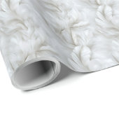 白い羽根模様のウェディング用 ラッピングペーパー (ロールコーナー)