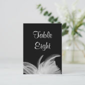 白い羽毛のテーブル番号はがき ポストカード (スタンド正面)
