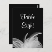 白い羽毛のテーブル番号はがき ポストカード (正面/裏面)