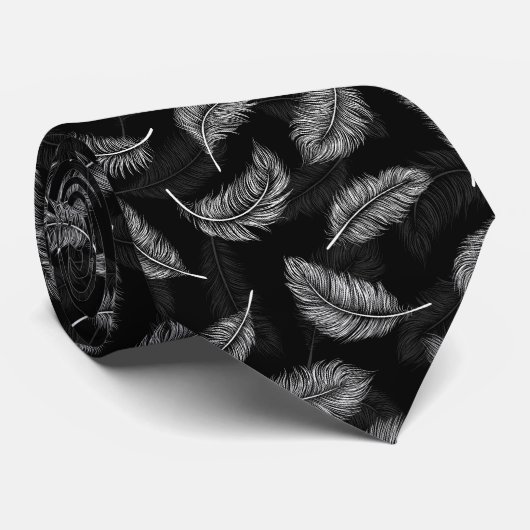 白い羽 ネクタイ (ロール)