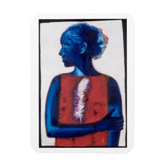 白い羽 マグネット (縦)