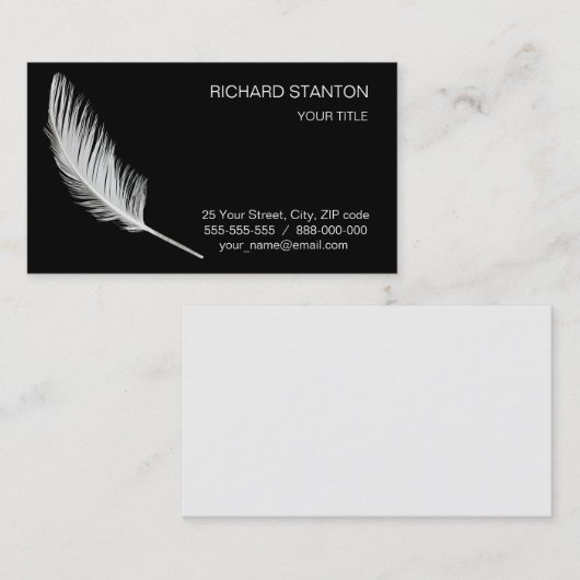 白い羽 名刺 (正面/裏面)