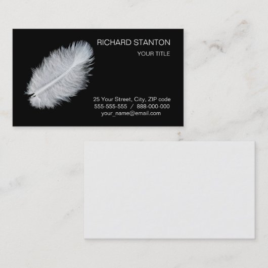 白い羽 名刺 (正面/裏面)