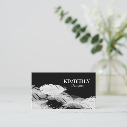 白い羽 名刺 (スタンド正面)