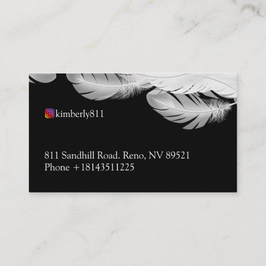 白い羽 名刺 (裏面)