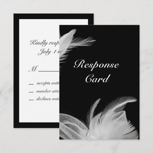 白い羽RSVP 出欠カード (正面/裏面)