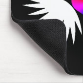 白い翼のハート マウスパッド (コーナー)