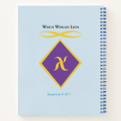 白い翼のライオンの手帳 ノートブック (裏面)