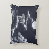 白い翼の馬：月に照らされた空。 アクセントクッション (裏面(縦))