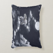白い翼の馬：月に照らされた空。 アクセントクッション (正面(垂直))