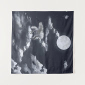 白い翼の馬:月に照らされた空。 タペストリー (正面(横))