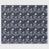 白い翼の馬：月に照らされた空。 ラッピングペーパー (フラット)