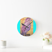 白い翼の鳩の芸術 ラウンド壁時計 (ホーム)