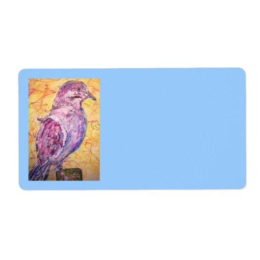 白い翼の鳩の芸術 ラベル (正面)