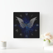 白い翼 スクエア壁時計 (ホーム)