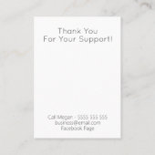 白い耳飾りに優しい金ゴールドブロンズインキ 名刺 (裏面)