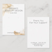 白い耳飾りに優しい金ゴールドブロンズインキ 名刺 (正面/裏面)