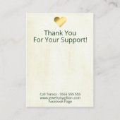 白い耳飾りに青々とした熱帯の緑 名刺 (裏面)