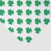 白い聖パトリックの日のクローバーに緑のシャムロック 薄葉紙 (詳細)