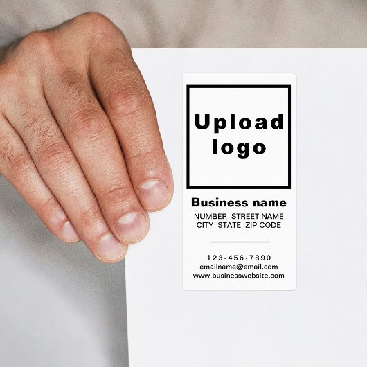 白い肖像の出荷ラベル上のビジネスブランド ラベル