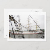 白い背の高い船 – はがき (正面/裏面)