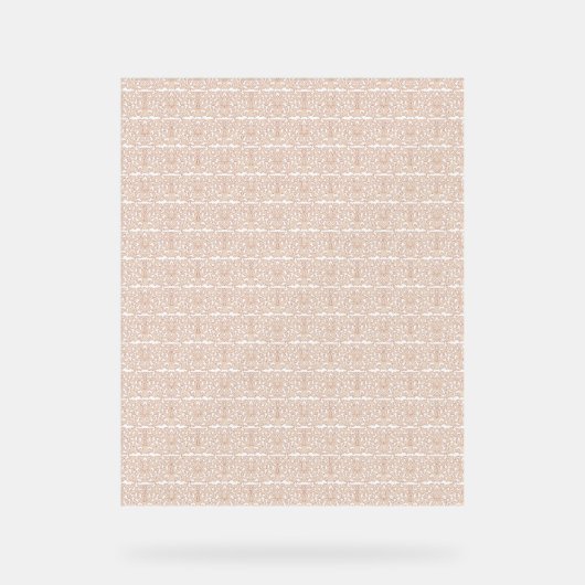 白い背中のベージュと白いパターン アクリルサイン (正面)