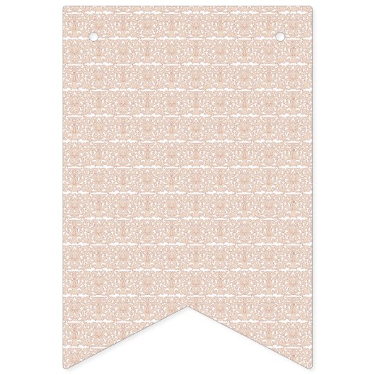 白い背中のベージュと白いパターン バンティングフラッグ (第3の旗)