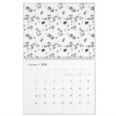 白い背中の泡の黒と白の写真 カレンダー (1月 2026)