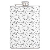 白い背中の泡の黒と白の写真 フラスク (正面)