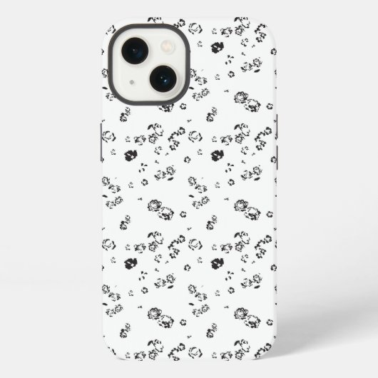 白い背中の泡の黒と白の写真 iPhoneケース (裏面)