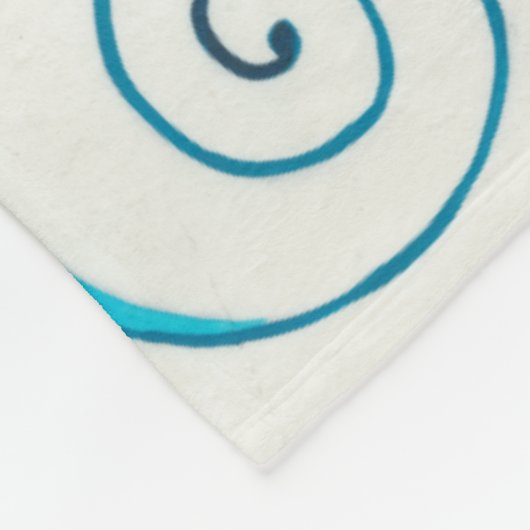 白い背景が付いている金めっきされたインディゴの花 フリースブランケット (角)