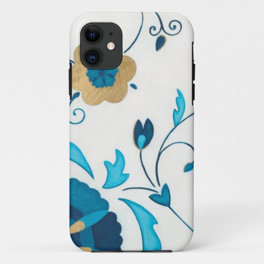 白い背景が付いている金めっきされたインディゴの花 Case-Mate iPhoneケース (裏面)