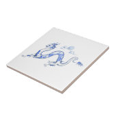 白い背景が付いている青いヤナギのドラゴンのタイル タイル (側面)