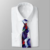 白い背景が付いている2ブルーオーキッドのタイ ネクタイ (タイ)