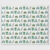 白い背景でのクリスマスの楽しみ ラッピングペーパー (フラット)