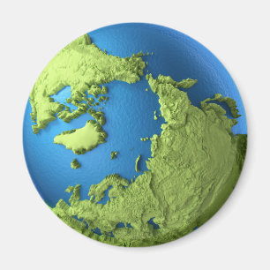 白い背景で隔離される地球3d。 北極 マグネット