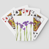 白い背景で隔離される紫色のアイリス トランプ (裏面)