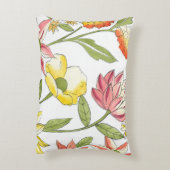 白い背景との花の庭のデザイン アクセントクッション (裏面(縦))