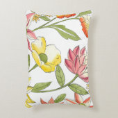 白い背景との花の庭のデザイン アクセントクッション (正面(垂直))