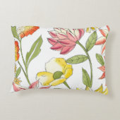 白い背景との花の庭のデザイン アクセントクッション (裏面)