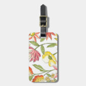 白い背景との花の庭のデザイン ラゲッジタグ (正面縦)